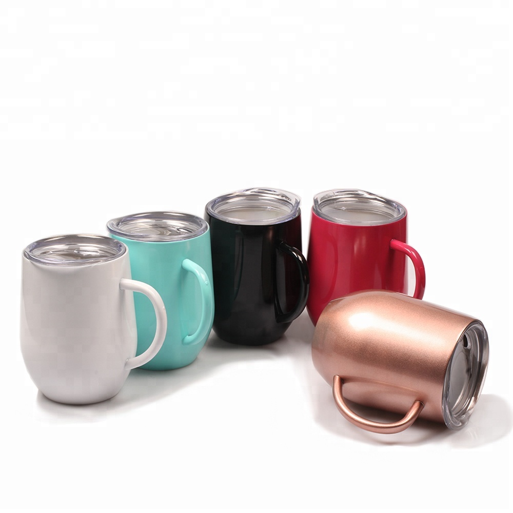 China Wholesale 12oz Shaped Stemless Stainless Steel Wine Tumbler